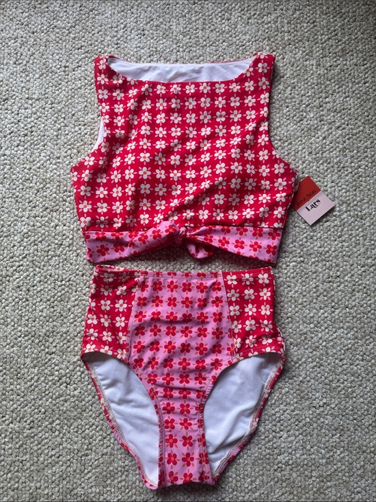 Lime Ricki Other - Lime Ricki Pink & Red Floral High-Waist Bikini Set NWT Size S